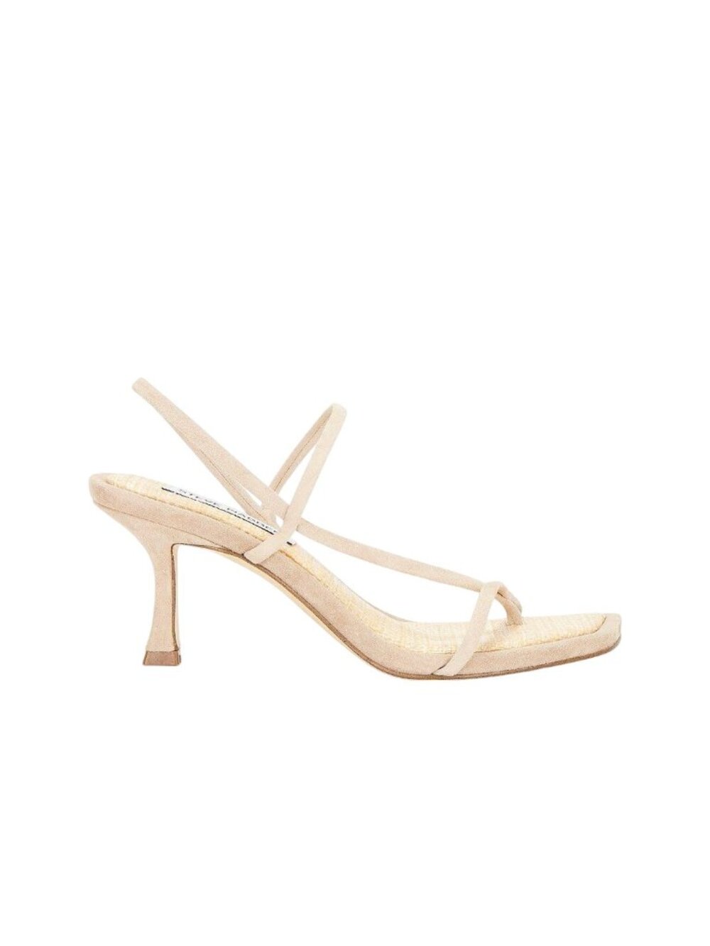 Steve Madden Locke Sandals in Taupe Raffia Tan 7.5 with box Womens high heels